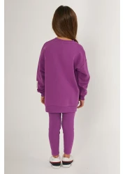 U.S. Polo Assn. U.S. Polo Assn Shiny Girl Purple Girl's Long Sleeve Pajama Set