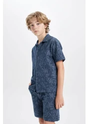 Defacto Boys' Set of 2 Print Short Sleeve Shirt Shorts C2189A824Hs