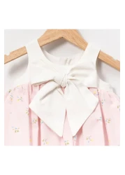 ministok Clement Crispy Floral Bow Baby Girl Double Set