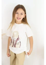 Çocuksan Baby&Kids Wear 7 Year Old Girl Waiter Suit - Beige, Girl Printed