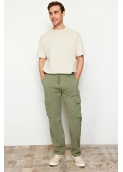  Collection Unisex Light Khaki Regular Fit - Elastic Waist Tied Cargo Pants Tmnss24Pl00003