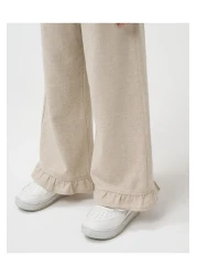 Minipodyum Girl's Buttoned Linen Summer Double Set