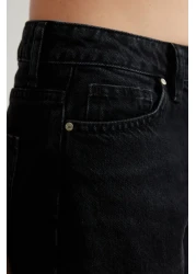  Collection Black High Waist Mom Jeans Twoaw24Je00076