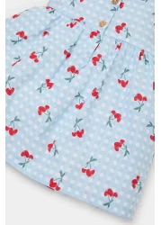 Defacto Baby Girl Patterned Short Sleeve Flared Poplin Summer Dress E0645A525Sm