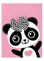 Denokids فستان صيفي بناتي وردي - تفاصيل كشكش الباندا