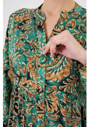 Bigdart 2423 فستان حجاب منقوش أصلي - أخضر مائي