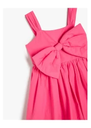 Koton فستان بفيونكة ورقبة مربعة وحاشية بالون