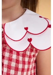 Minipodyum فستان صيفي بناتي بنمط جيوب وياقة مطرزة