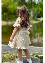 Baby Animals Baby Girl Dress Girl's Dress Birthday Party Wedding Dress Ruched Short Sleeve Lined Dress