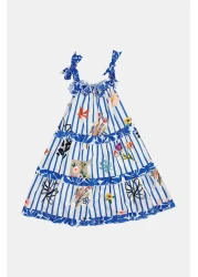 Tyess Bg Store فستان بناتي منقوش 23ss1tj4920