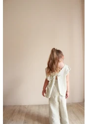 Oh La La Koala For Little Ones مجموعة موسلين بتفاصيل خلفية مخططة باللون الأخضر