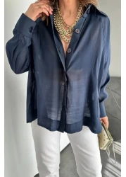 Suzi قميص بتصميم شيفون بأزرار 5002