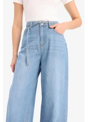 Defacto Wide Leg High Waist Wide Leg Long Soft Jean Trousers E1679Ax25Sm