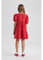 Defacto Girl's Short Sleeve Red Dress B6927a824sm