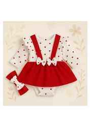 By Murat Baby Girl 100% Cotton Dress Gilet-Skirt Set Cotton Heart Bow Bandana Is a Day in the Life of a Expert Set
