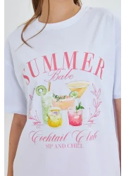 The Champ Clothing تي شيرت نسائي بتصميم صيفي مطبوع 100%