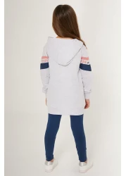 U.S. Polo Assn. قاعدة. طقم رياضي بناتي مخطط باللون الأبيض من Polo Assn