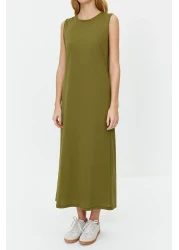  Modest Khaki Sleeveless Long Lining Lingerie Dress Tctss21Uk0034