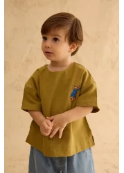 Fahhar Kids Ribbed Kimono Suit Fat Green