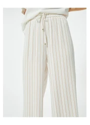 Koton Wide Leg Trousers with Laced Waist and Elastic