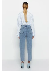  Collection جينز أمي النيلي عالي الخصر TWOSS23JE00067