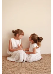 Oh La La Koala For Little Ones مجموعة الفتيات ذات الظهر المطرزة باللون الأبيض