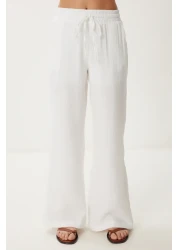 Happiness İstanbul طقم بنطلون بلوزة موسلين إكرو للسيدات FN03473