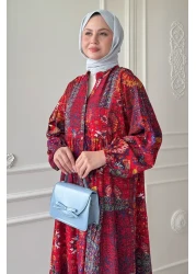 InStyle Bohemian Ethnic Pattern Red Viscose Dress