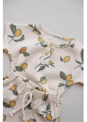 Oh La La Koala For Little Ones طقم قميص علوي وسفلي بطبعة ليمون