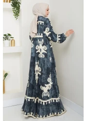 InStyle فستان فيسكوز كاجوال بنمط بيضاوي من أنثراسايت