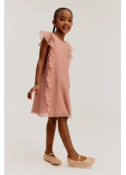 H&M فستان بتفاصيل الكشكشة