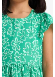 Defacto فستان صيفي بأكمام قصيرة ورقبة دائرية للفتيات B4339a825sm