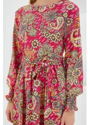 Bigdart فستان حجاب محبوك منقوش بالزهور الوردية للنساء 1525