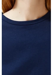  Collection طقم بيجامة محبوكة بنمط جالاكسي باللون الأزرق الداكن مع شورت THMSS24PT00203