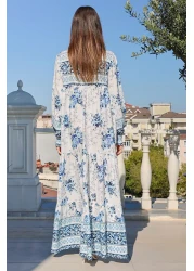 Bigdart موديل 1947 - فستان بطبعة زهور وأكمام مكشكشة