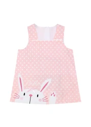 Denokids طقم تي شيرت صيفي بنقشة أرنب باللون الوردي الداكن للفتيات