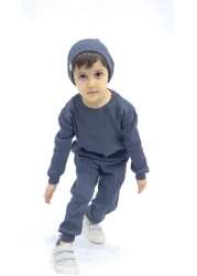 BALKABAĞI Anthracite Melange - Smoked Corded Unisex Baby & Kids 3-Piece Set/Set