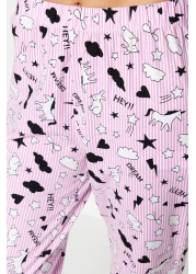  Collection Light Pink Leisure Pattern Cotton Pajamas Set - Thmss19Ip0037