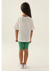 U.S. Polo Assn. بدلة برمودا كريمية للبنات