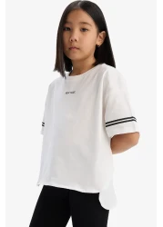 Defacto Girl's 2 Piece Set Short Sleeve Printed T-Shirt Leggings E3815A825Sm