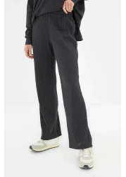  Collection Anthracite Hooded Ribbed Knitted Pajamas Set Thmaw22Au0334