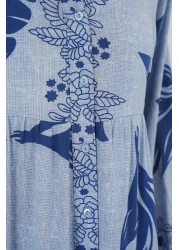 Bigdart 2423 فستان منقوش أصلي - أزرق - كحلي