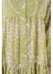 Bigdart 2423 Authentic Patterned Hijab Dress - Green 8