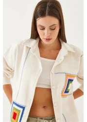 Bianco Lucci قميص نسائي بتطريز مفصل 60351009