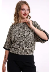 Şiir بلوزة Melipilla النسائية ذات الاسم الفهد والتعامل مع القطن الممشط