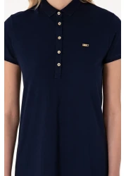 U.S. Polo Assn. Women's Navy Blue Polo Neck Mini Length Knitted Dress 50305853-Vr033