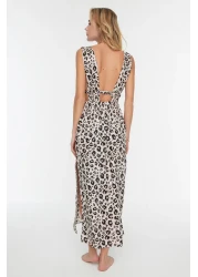  Collection فستان شاطئ طويل بطبعة جلد الفهد - TBESS22EL0731