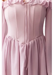  Collection Dusty Rose A-Line Lined Flounces Woven Chiffon Short Evening Dress Night Graduation Dress Tprss23El00096