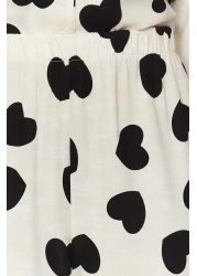  Collection Ecru Heart Viscose Woven Pajamas Set Thmaw21Pt0936
