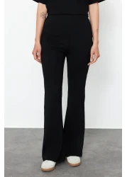  Collection طقم تي شيرت وبنطلون أسود كبير الحجم بأرجل واسعة - 100% قطن TWOSS24AU00059